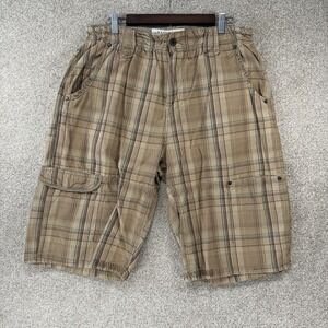 Company 81 Shorts Men 34 Plaid Y2k Baggy Cargo Skater Preppy Grunge *Flaws